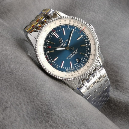 NAVITIMER AUTOMATIC 41 STEEL BEZEL MIDNIGHT BLUE AND WHITE DIAL