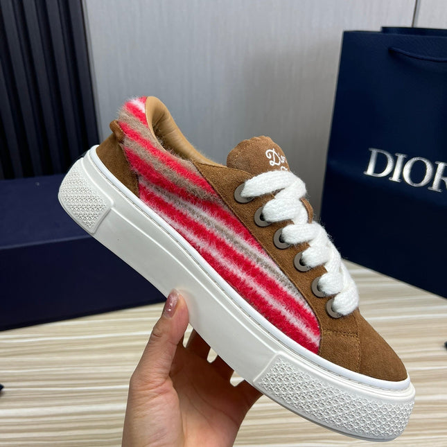 CD B33 SNEAKER BROWN SUEDE AND FABRIC