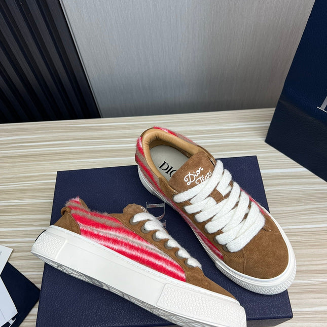 CD B33 SNEAKER BROWN SUEDE AND FABRIC
