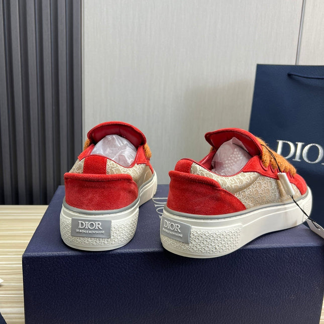 CD B33 SNEAKER RED AND BROWN SUEDE