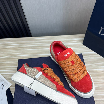 CD B33 SNEAKER RED AND BROWN SUEDE