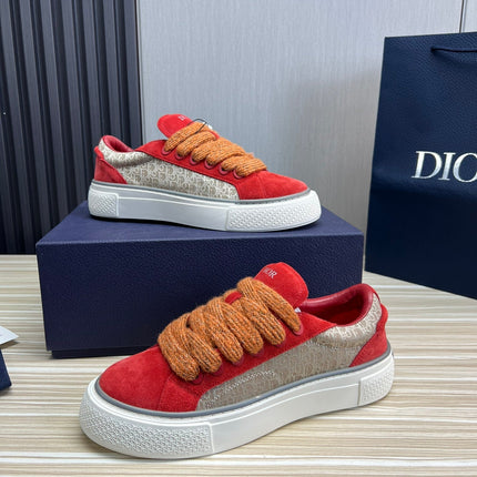 CD B33 SNEAKER RED AND BROWN SUEDE