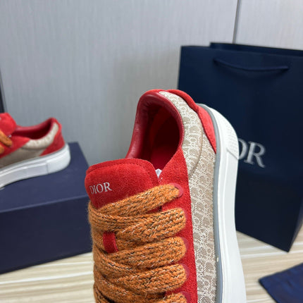 CD B33 SNEAKER RED AND BROWN SUEDE