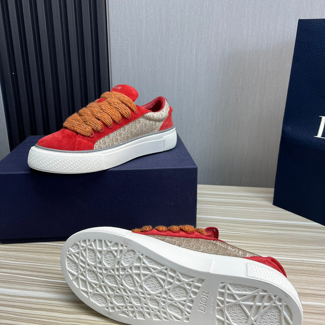 CD B33 SNEAKER RED AND BROWN SUEDE