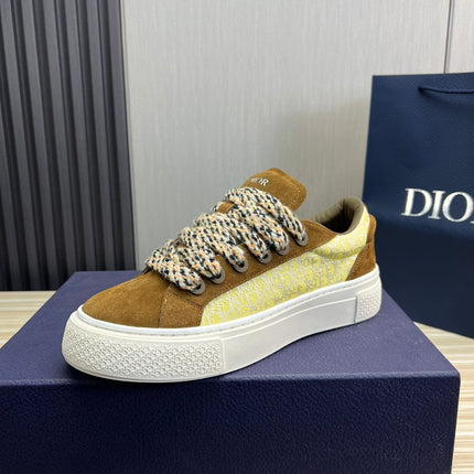 CD B33 SNEAKER BROWN AND PASTEL YELLOW SUEDE