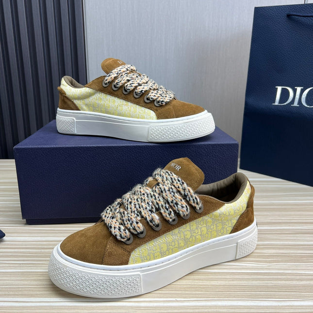CD B33 SNEAKER BROWN AND PASTEL YELLOW SUEDE