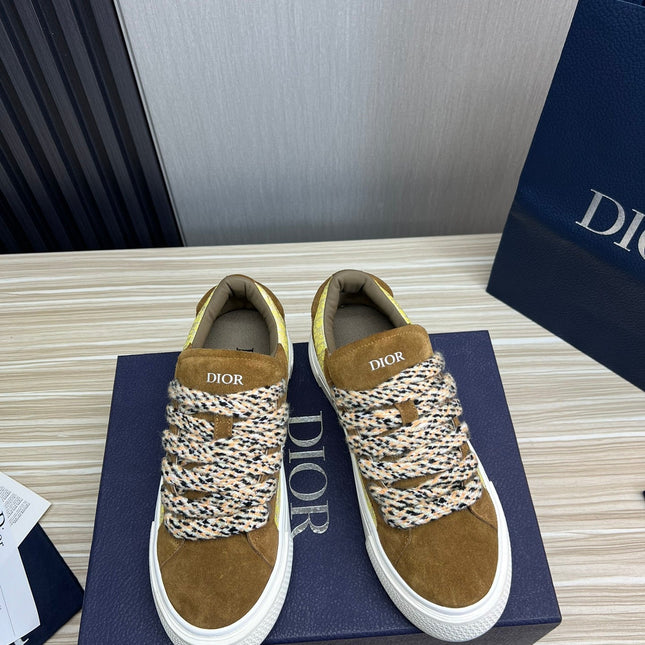 CD B33 SNEAKER BROWN AND PASTEL YELLOW SUEDE