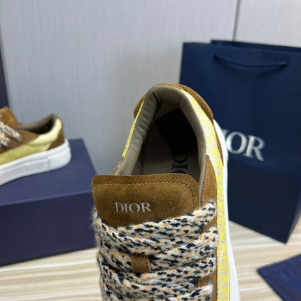 CD B33 SNEAKER BROWN AND PASTEL YELLOW SUEDE