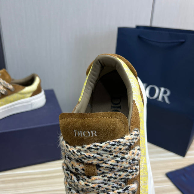 CD B33 SNEAKER BROWN AND PASTEL YELLOW SUEDE