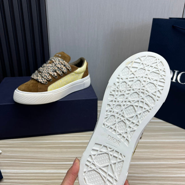 CD B33 SNEAKER BROWN AND PASTEL YELLOW SUEDE