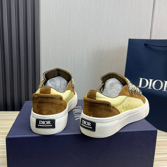 CD B33 SNEAKER BROWN AND PASTEL YELLOW SUEDE