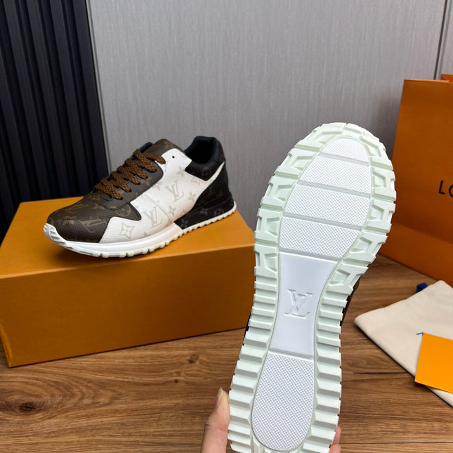 LV SNEAKER BROWN MIX WHITE AND GREY MONOGRAM CALFSKIN