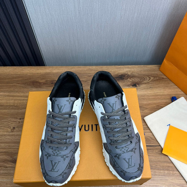 LV SNEAKER BLACK MIX WHITE AND GREY MONOGRAM CALFSKIN