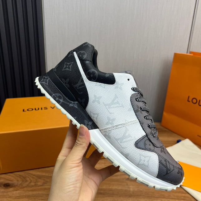 LV SNEAKER BLACK MIX WHITE AND GREY MONOGRAM CALFSKIN