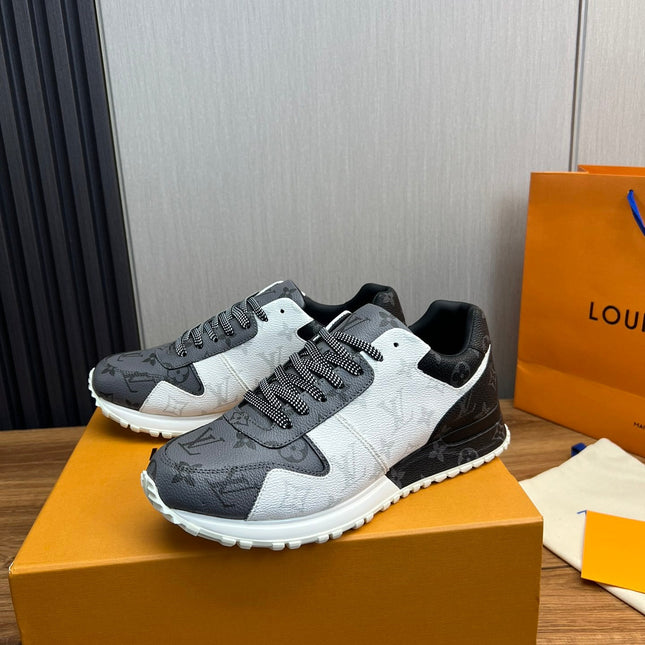LV SNEAKER BLACK MIX WHITE AND GREY MONOGRAM CALFSKIN