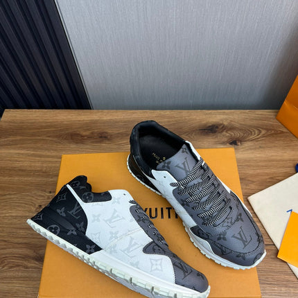 LV SNEAKER BLACK MIX WHITE AND GREY MONOGRAM CALFSKIN