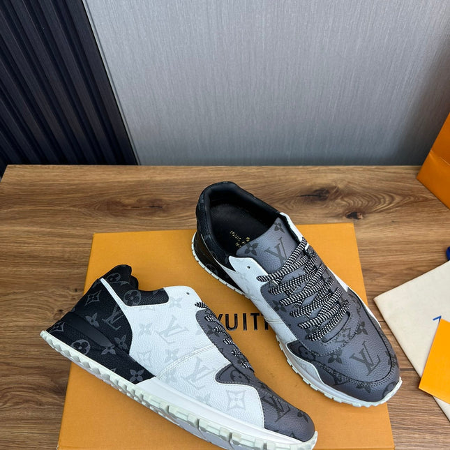 LV SNEAKER BLACK MIX WHITE AND GREY MONOGRAM CALFSKIN