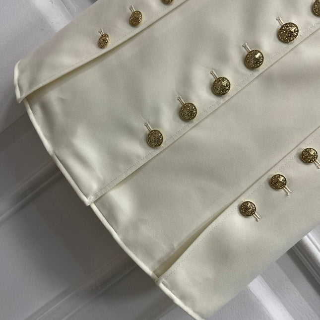 LV 25S ROUND NECK DRESS WITH METAL BUTTONS 262924