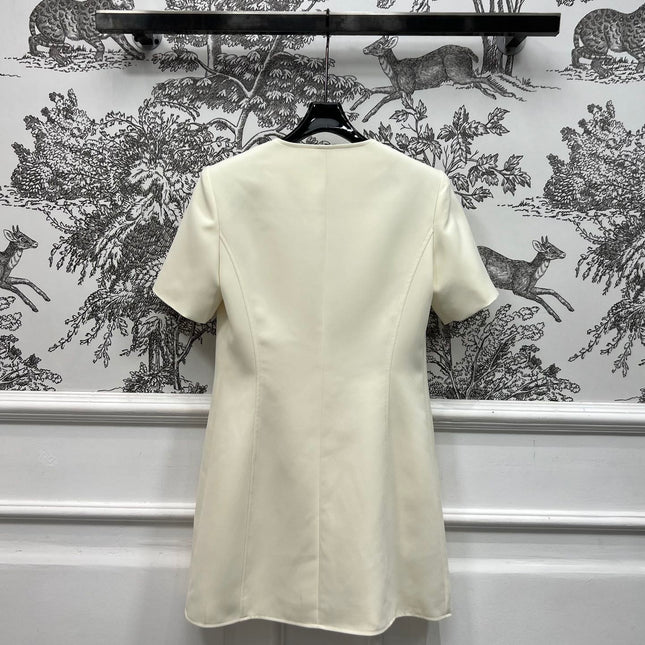 LV 25S ROUND NECK DRESS WITH METAL BUTTONS 262924