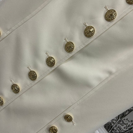 LV 25S ROUND NECK DRESS WITH METAL BUTTONS 262924