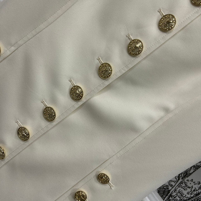 LV 25S ROUND NECK DRESS WITH METAL BUTTONS 262924