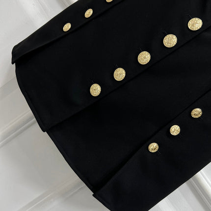 LV 25S ROUND NECK DRESS WITH METAL BUTTONS 262925