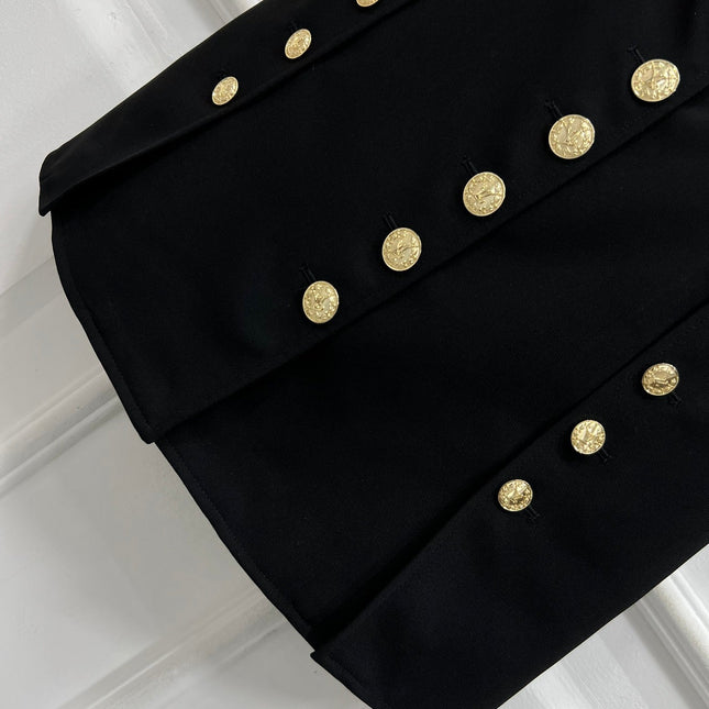 LV 25S ROUND NECK DRESS WITH METAL BUTTONS 262925