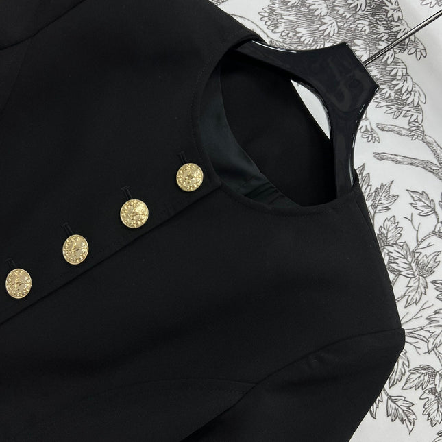 LV 25S ROUND NECK DRESS WITH METAL BUTTONS 262925