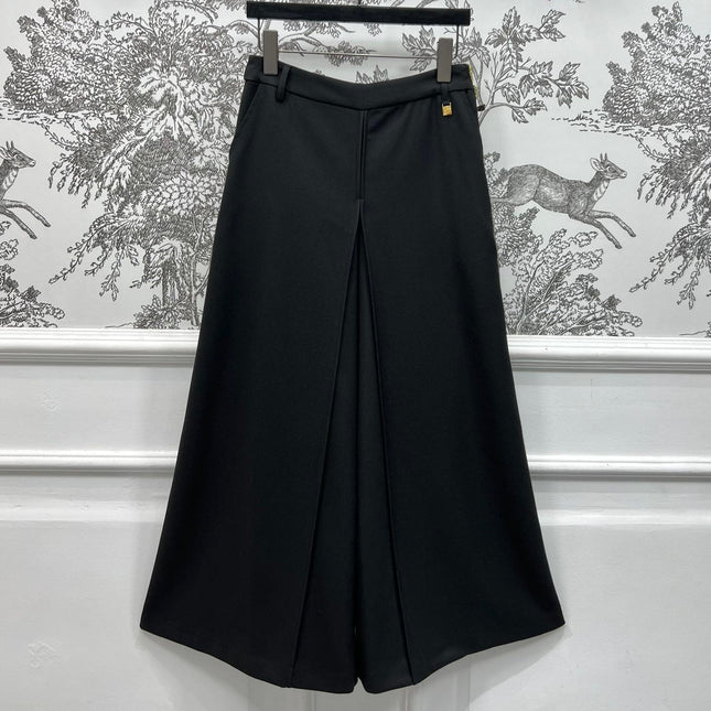LV 25S HIGH WAIST PLEASED WIDE LEG PANTS 263083