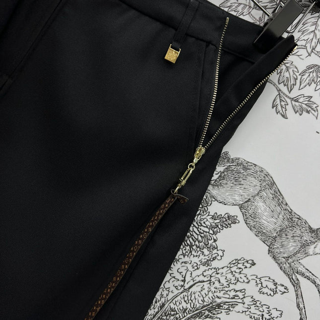 LV 25S HIGH WAIST PLEASED WIDE LEG PANTS 263083