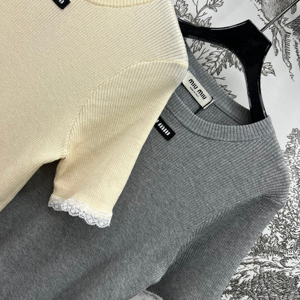 MIUMIU CROPPED KNIT FITTED TOP 268661