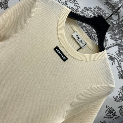 MIUMIU CROPPED KNIT FITTED TOP 268661