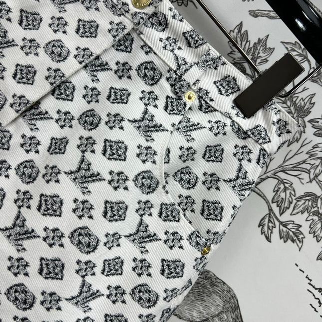 LV JACQUARD PATTERN DENIM SKIRT 274631