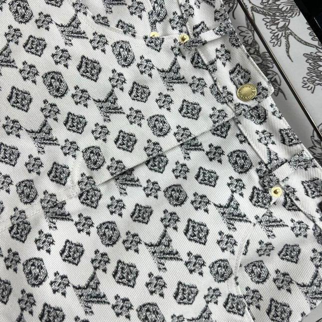 LV JACQUARD PATTERN DENIM SKIRT 274631