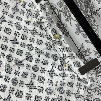 LV JACQUARD PATTERN DENIM SKIRT 274631