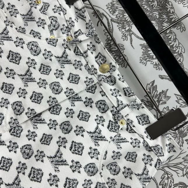 LV JACQUARD PATTERN DENIM SKIRT 274631