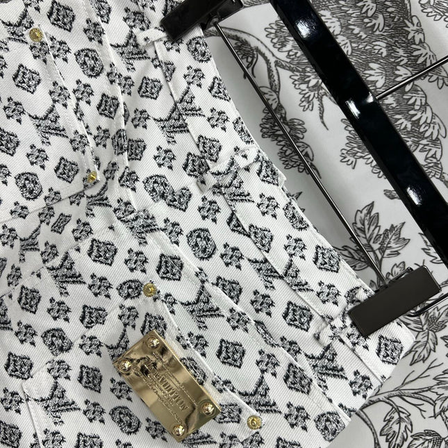 LV JACQUARD PATTERN DENIM SKIRT 274631