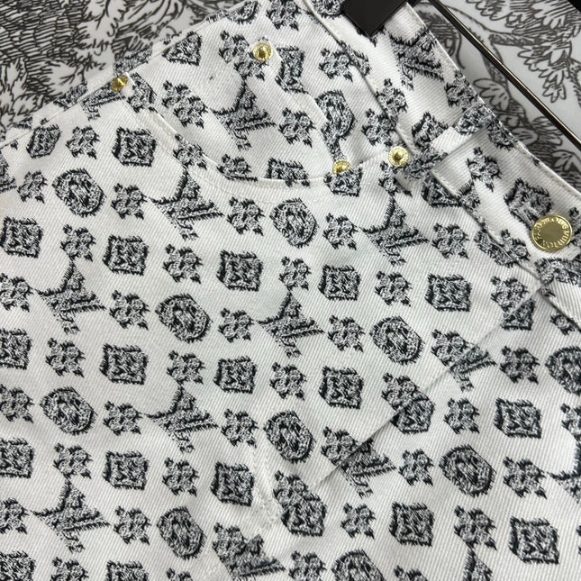 LV JACQUARD PATTERN DENIM SKIRT 274631