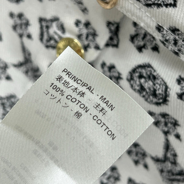 LV JACQUARD PATTERN ROUND NECK DENIM DRESS 274622