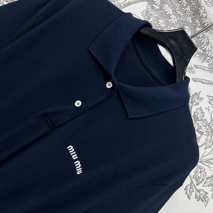 MIU POLO DRESS NAVY BLUE 274598