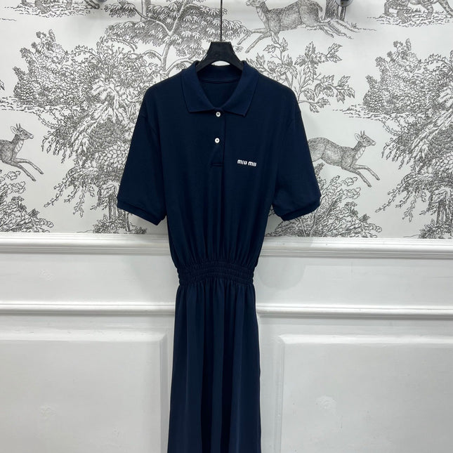 MIU POLO DRESS NAVY BLUE 274598