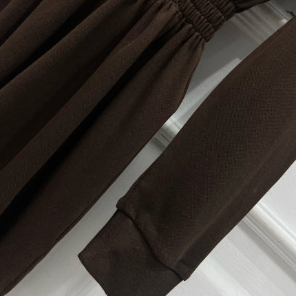 MIU POLO DRESS DARK BROWN 274604
