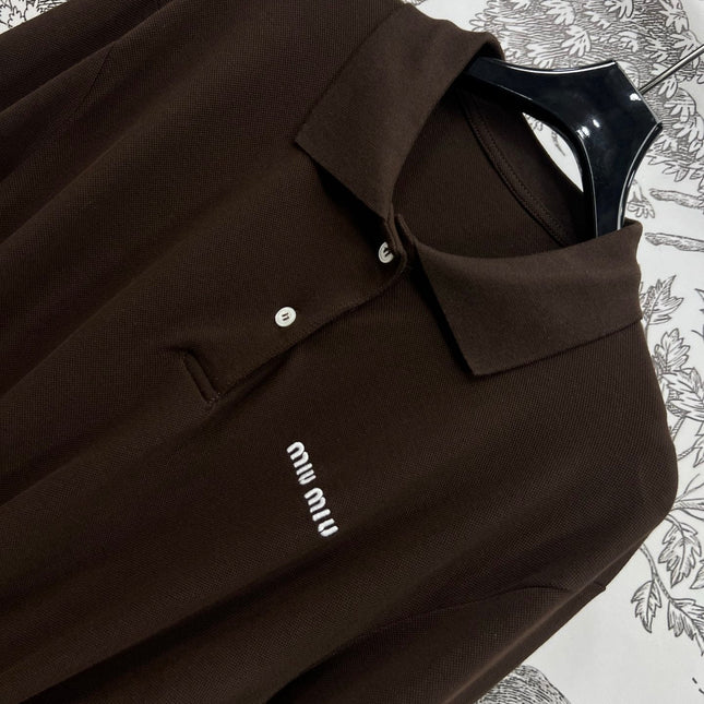 MIU POLO DRESS DARK BROWN 274604