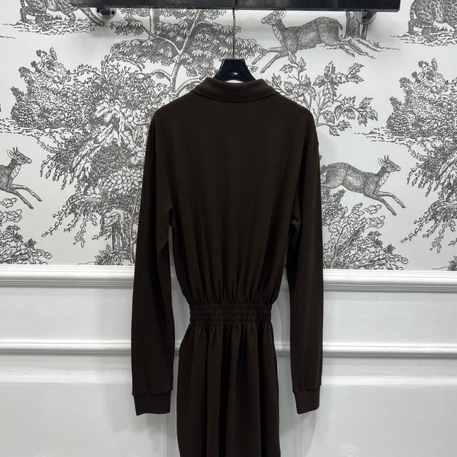 MIU POLO DRESS DARK BROWN 274604