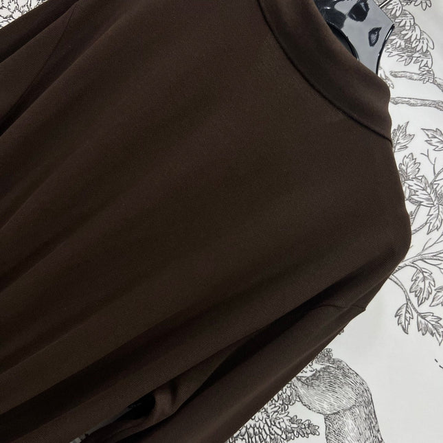 MIU POLO DRESS DARK BROWN 274604