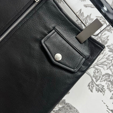 PRADA SHORT LEATHER SKIRT WITH ZIPPER 274475