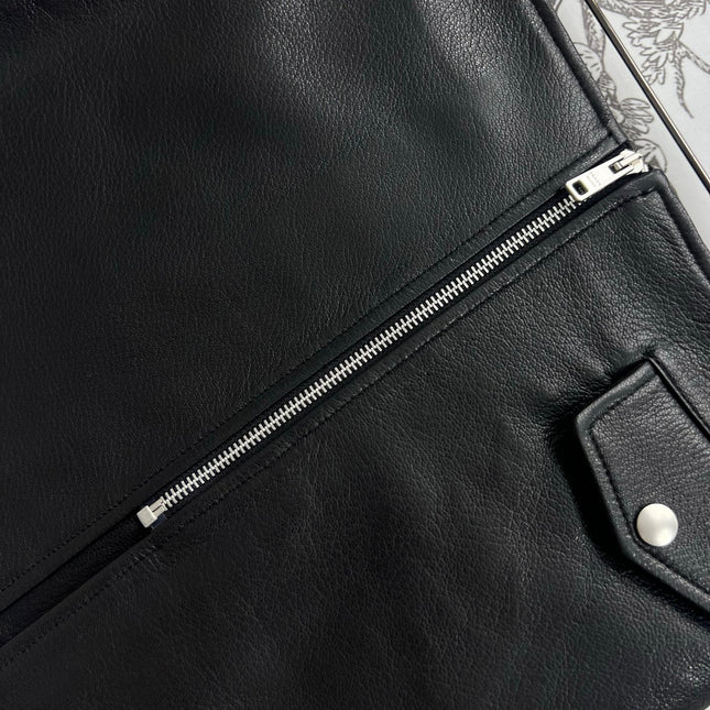 PRADA SHORT LEATHER SKIRT WITH ZIPPER 274475