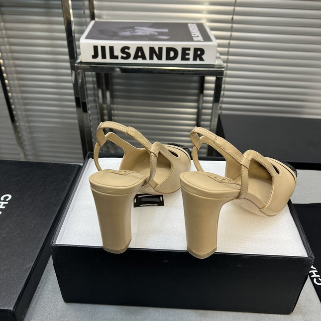 slingback light beige suede silver metalic lambskin square toe 9.5