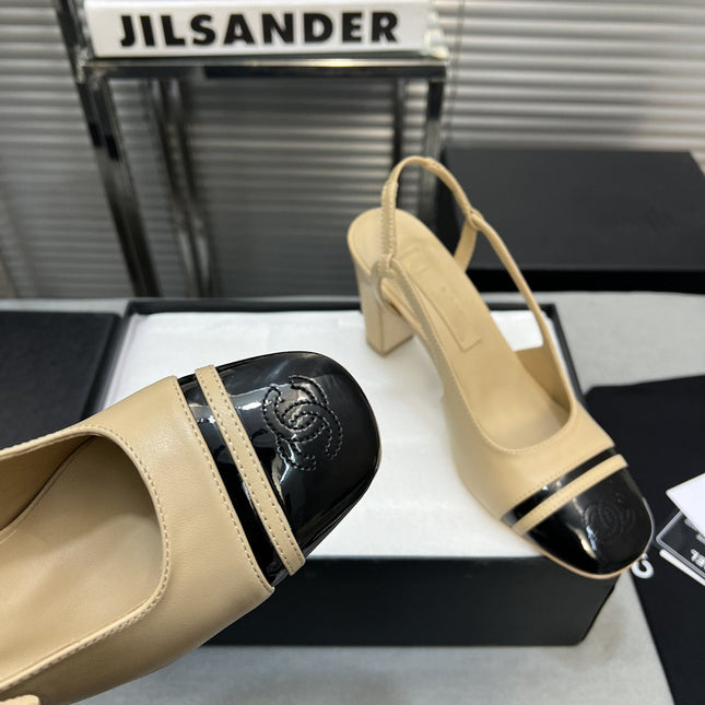 slingback light beige suede silver metalic lambskin square toe 9.5