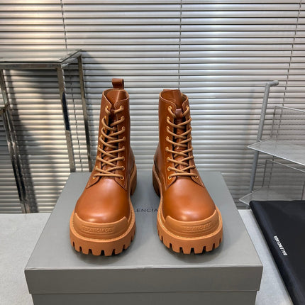 CHUNKY BOOTS IN TAN SMOOTH CALFSKIN